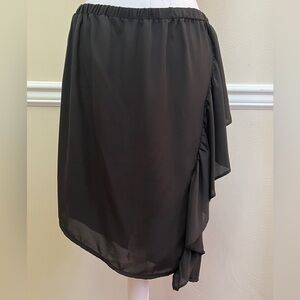 George Black Ruffle Skirt with Side Ties. Size UK 12/ approximately US 8
